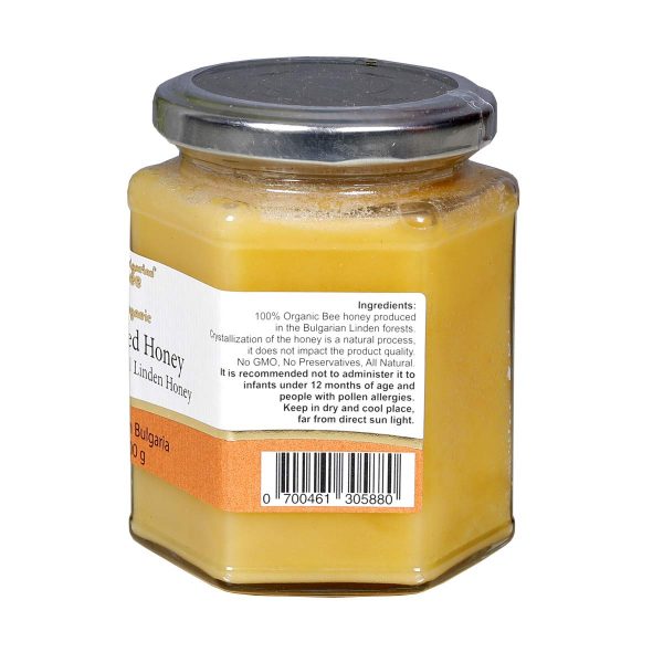 800 g Bio miel à la crème de tilleul, miel à tartiner, non chauffé, non pasteurisé, sans sucre, sans additifs – Image 3