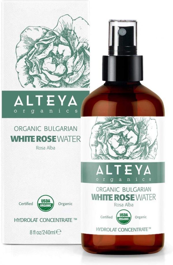 Alteya Organic Eau de rose blanche bulgare 240 ml Spray Bioglass - Certifiée 100% organique