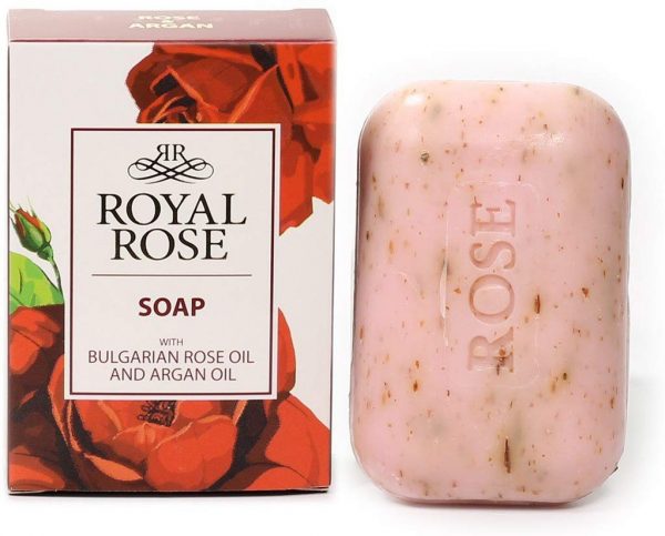 Royal Rose Naturel Cosmétique Savon avec Bulgare Rose Huile et Argan Huile 100g