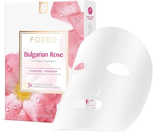 Masque en tissu Bulgarian Rose de FOREO pour les peaux ternes et déshydratées