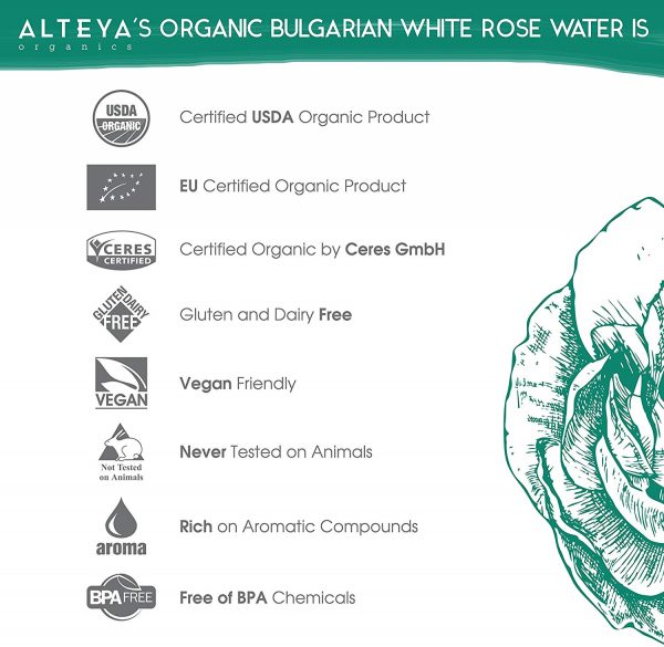 Alteya Organic Eau de Rose Blanche Bulgare 500ml – Image 3