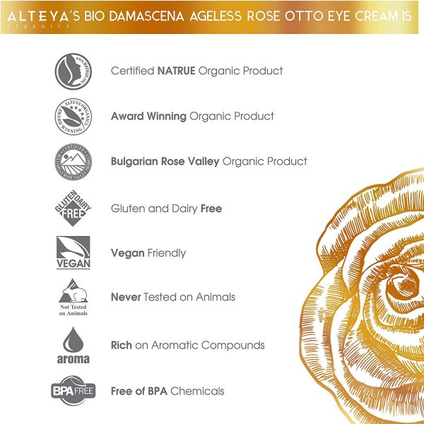 Alteya Organic Crème pour les yeux Rose Anti-âge 15ml - Certifié organique – Image 5