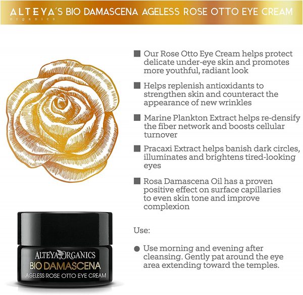 Alteya Organic Crème pour les yeux Rose Anti-âge 15ml - Certifié organique – Image 3