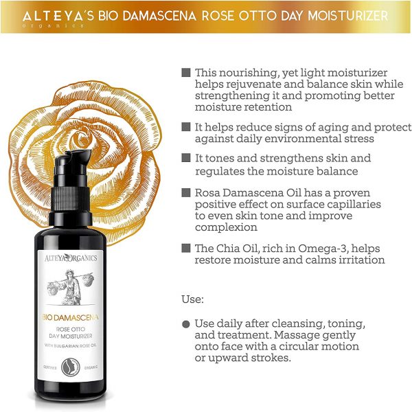 Alteya Organic Hydratant jour certifié bio organique Damascena – Rajeunissant, 50ml – Image 3