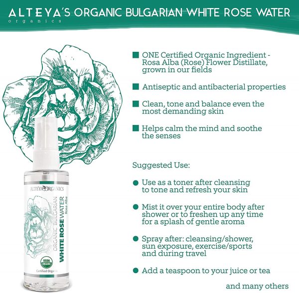 Alteya Organic Eau de Rose Blanche Bulgare 100 ml Spray – Image 6