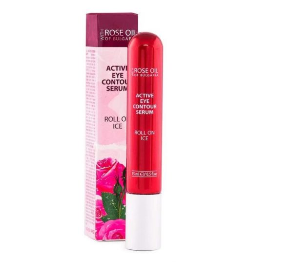 Sérum actif Contour Yeux roll-efecto Glace avec huile de rose de Bulgarie Puro 100% 15 ml