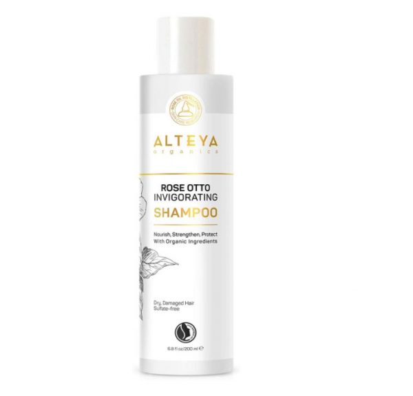 Alteya Organics Rose Otto Shampooing tonifiant 200 ml - Cheveux secs et endommagés